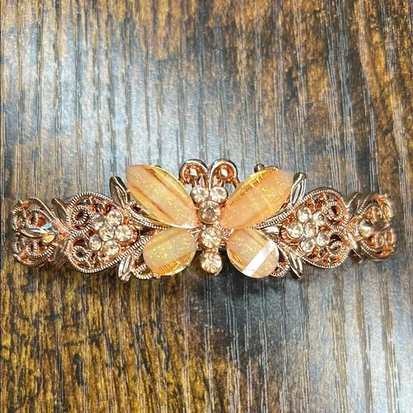 Set of 3 Vintage Y2K Elegant Barrette Hair Clips | Retro Glam Coquette Style - Picture 4 of 8